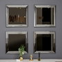 Hanah Home Juego de Espejos (4 piezas) Plata MDF 40x40x3 cm